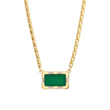 Load image into Gallery viewer, Collier BIANCA en Plaqué Or et Onyx Vert
