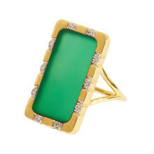 Load image into Gallery viewer, Bague BIANCA en Plaqué Or et Onyx Vert
