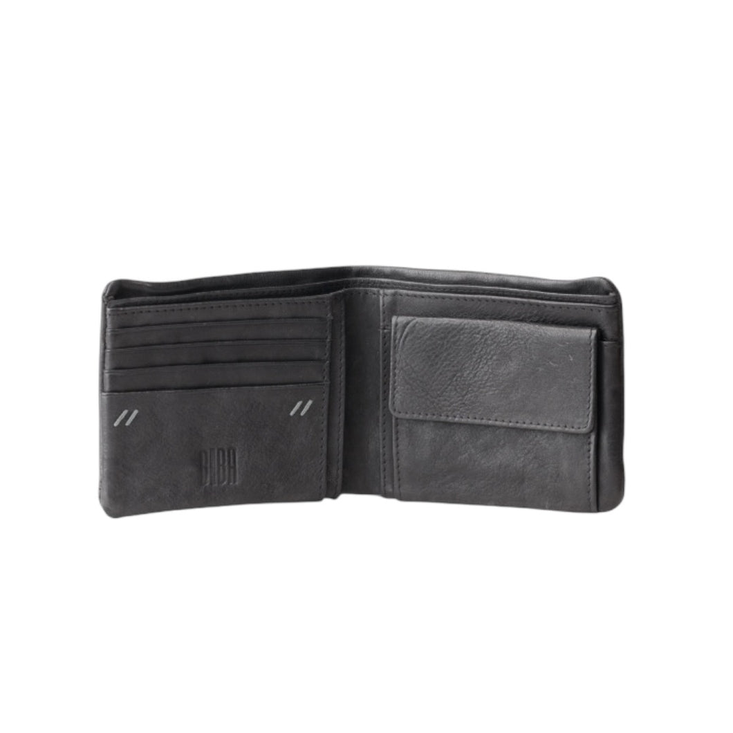 Porte Cartes Porte Monnaie en Cuir Noir