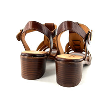 Charger l'image dans la galerie, Sandale Petit Talon Trotteur en Cuir Cognac
