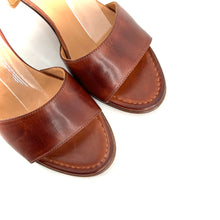 Charger l'image dans la galerie, Sandale à Talon Bride Cheville en Cuir Cognac
