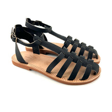 Charger l'image dans la galerie, Sandale Méduse  JANA en Cuir Noir Tannage Végétal
