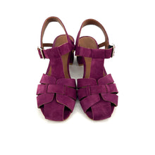 Charger l'image dans la galerie, Sandale Méduse Talon Trotteur en Daim Mauve
