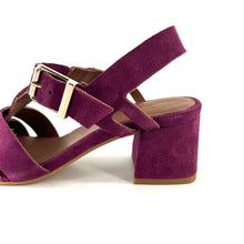 Charger l'image dans la galerie, Sandale Méduse Talon Trotteur en Daim Mauve
