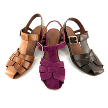 Charger l'image dans la galerie, Sandale Méduse Talon Trotteur en Daim Mauve
