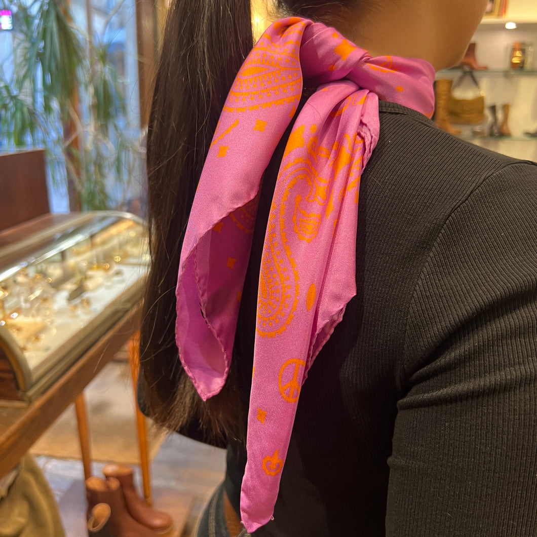 Bandana de Soie Pink / Paprika