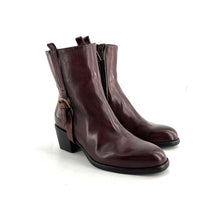 Charger l&#39;image dans la galerie, Boots Talon Trotteur Zippé Intérieur en Cuir Teak

