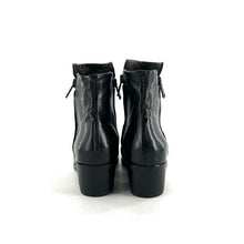 Charger l&#39;image dans la galerie, Boots Talon Trotteur Double Zip en Cuir Noir
