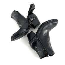 Charger l&#39;image dans la galerie, Boots Talon Trotteur Double Zip en Cuir Noir
