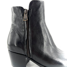 Charger l&#39;image dans la galerie, Boots Talon Trotteur Double Zip en Cuir Noir
