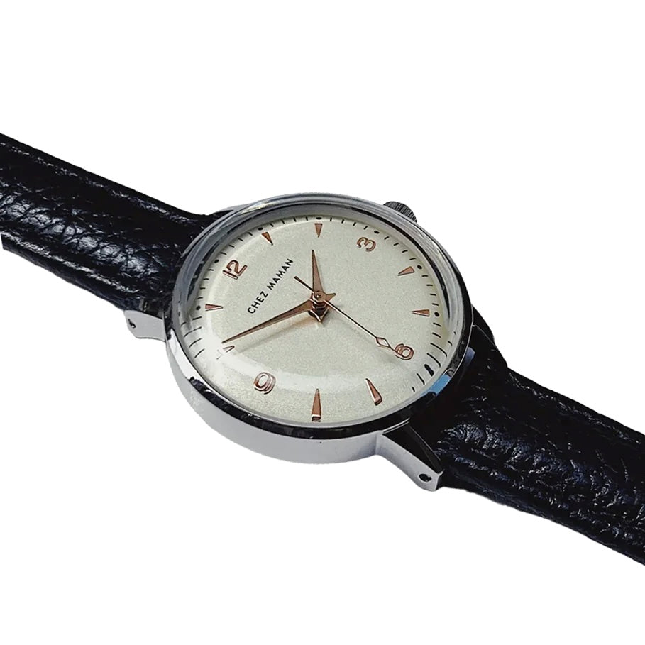 Montre BILLIE Silver Bracelet Cuir Noir