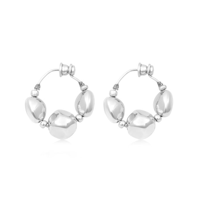 Petites Créoles LOULOU en Métal Argenté