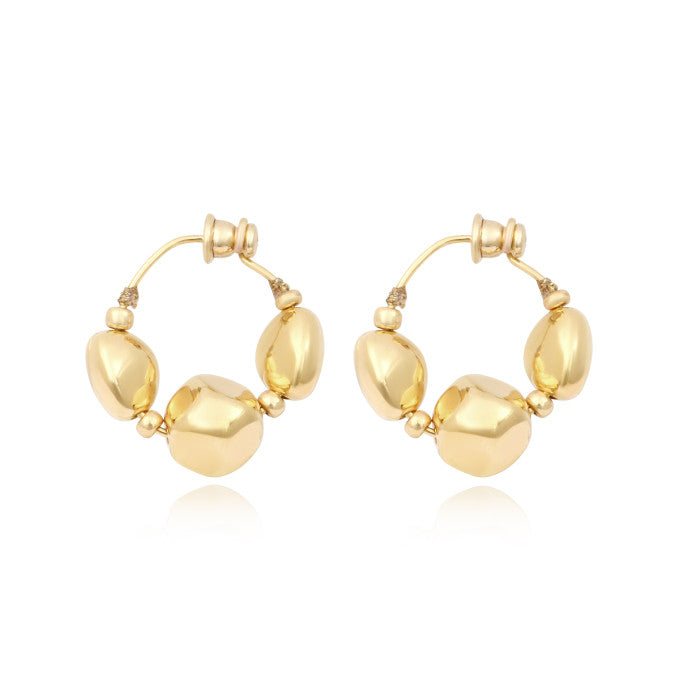 Petites Créoles LOULOU en Métal Doré à l'Or Fin