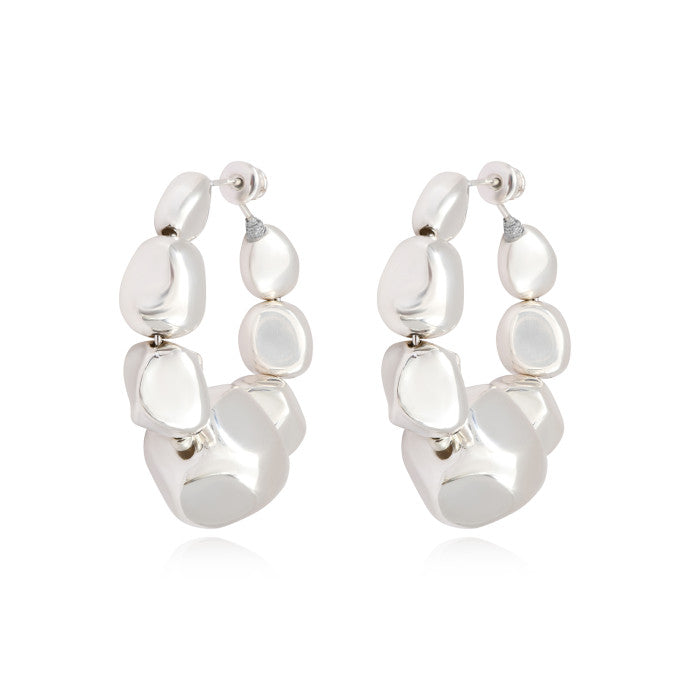 Créoles LOULOU en Métal Argenté