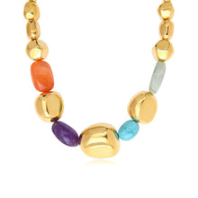Charger l&#39;image dans la galerie, Collier LOULOU en Métal Doré et Pierres Multicolores
