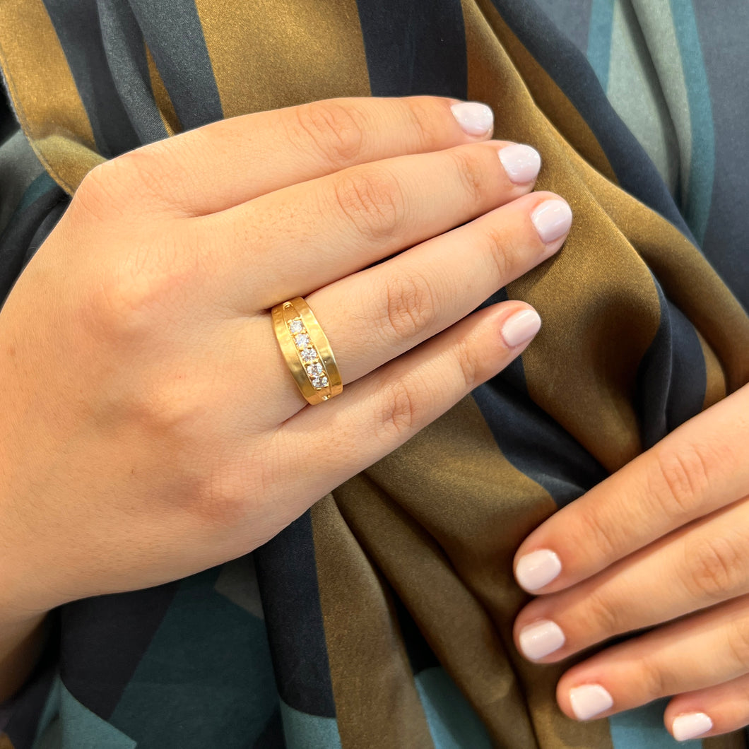 Bague CÔME en Plaqué Or et Zirconiums Blancs