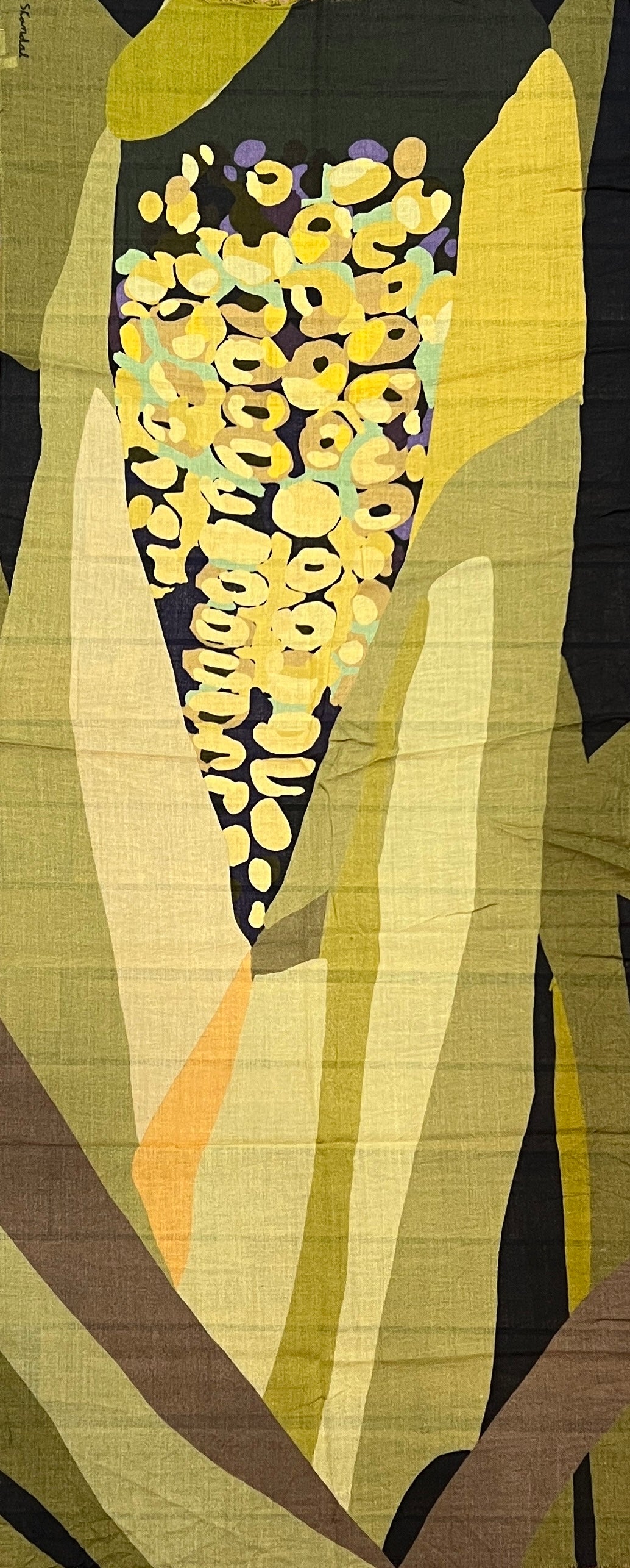 Écharpe en Laine Multicolore Motif Maïs