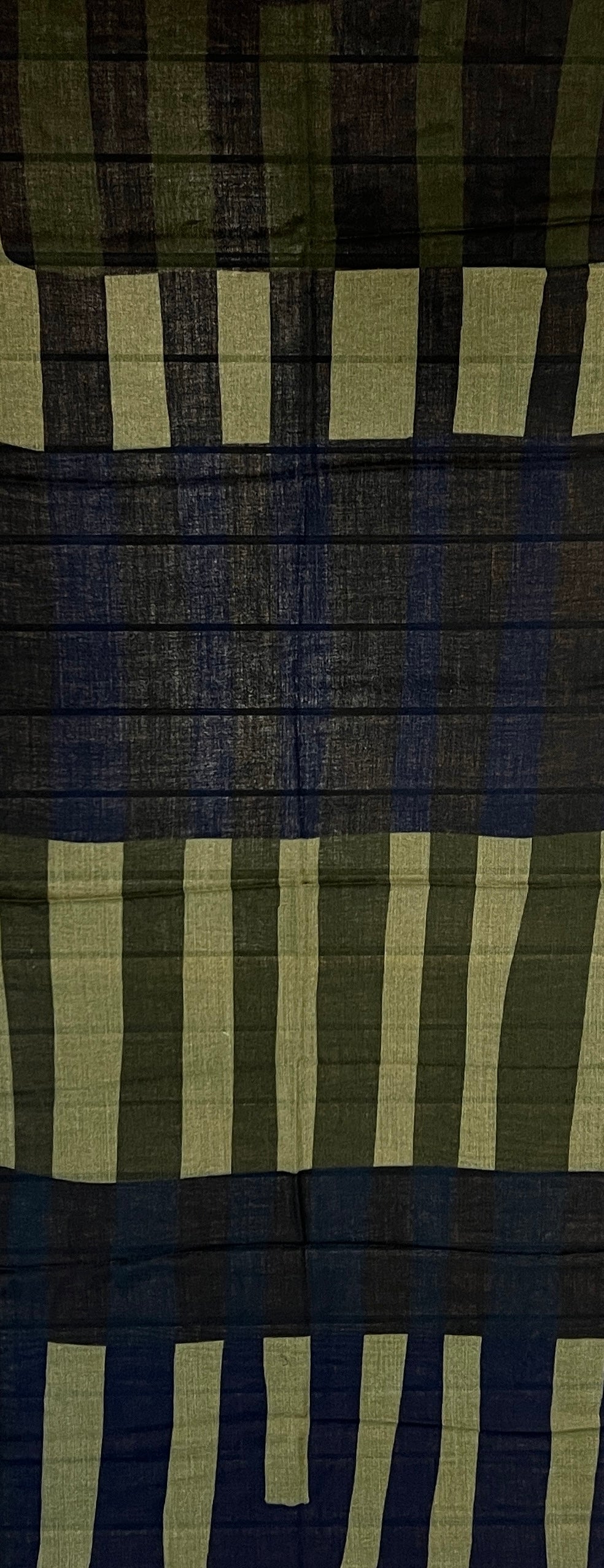 Écharpe en Laine Motif Graphique Vert / Bleu