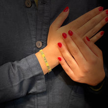 Load image into Gallery viewer, Bracelet PM en Maille Tissée en Vermeil et Pierres Semi-Précieuses
