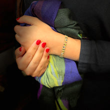 Load image into Gallery viewer, Bracelet PM en Maille Tissée en Vermeil et Pierres Semi-Précieuses
