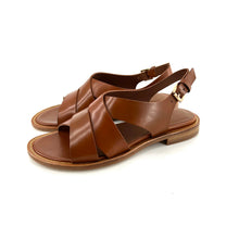 Charger l&#39;image dans la galerie, Sandale Brides Croisées en Cuir Camel
