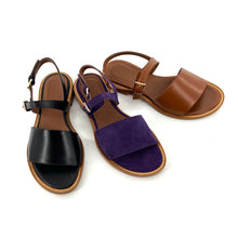 Charger l&#39;image dans la galerie, Sandale Double Bride en Daim Violet
