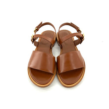Load image into Gallery viewer, Sandale Double Bride en Cuir Camel
