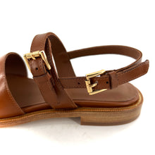 Load image into Gallery viewer, Sandale Double Bride en Cuir Camel
