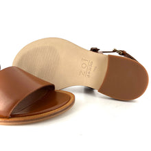 Load image into Gallery viewer, Sandale Double Bride en Cuir Camel
