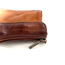 Load image into Gallery viewer, Boots Talon Trotteur Zippé Arrière en Cuir et Cuir Stretch Cognac
