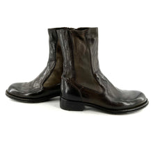 Charger l&#39;image dans la galerie, Boots Zippé Intérieur Tige Haute en Cuir et Cuir Stretch Loden

