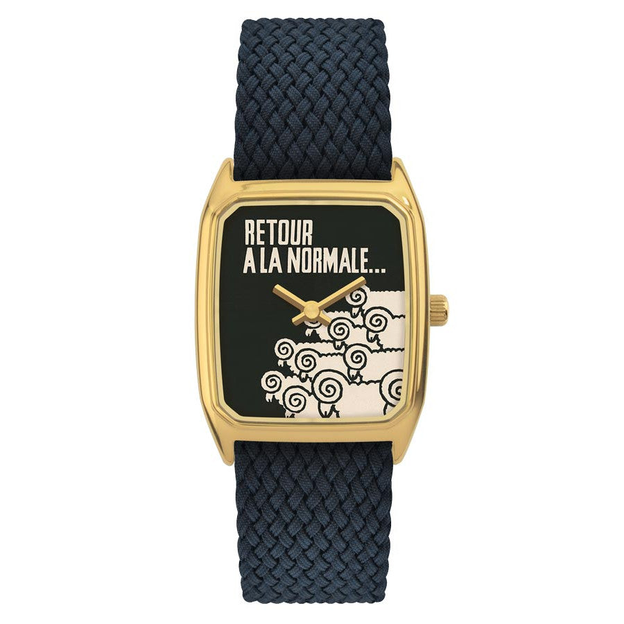 Montre LA NORMALE Bracelet Perlon Noir