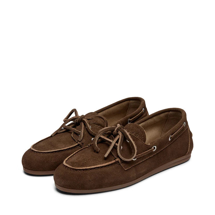 Chaussure Lacets MARIN en Daim Marron