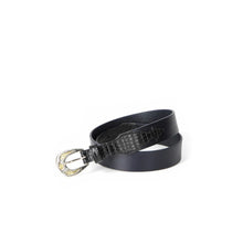 Load image into Gallery viewer, Ceinture LA BOSTON en Cuir Marine et Noir
