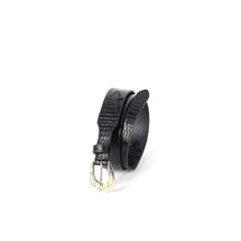 Load image into Gallery viewer, Ceinture LA BOSTON en Cuir Marine et Noir

