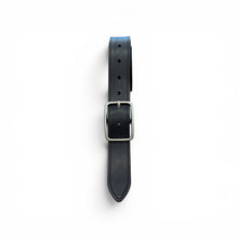 Charger l'image dans la galerie, Ceinture Boucle Rectangulaire Vieil Argent en Cuir Noir

