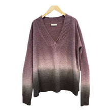 Charger l'image dans la galerie, Pull en V Tie &amp; Dye Bordeaux / Café 100% Laine de Yak
