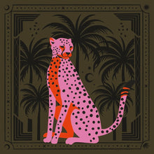 Charger l&#39;image dans la galerie, Carré de Soie CHEETHA &amp; PALMS Green
