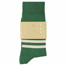 Load image into Gallery viewer, Chaussettes Rayées Vert / Écru
