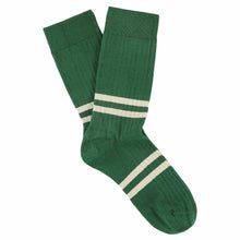Load image into Gallery viewer, Chaussettes Rayées Vert / Écru
