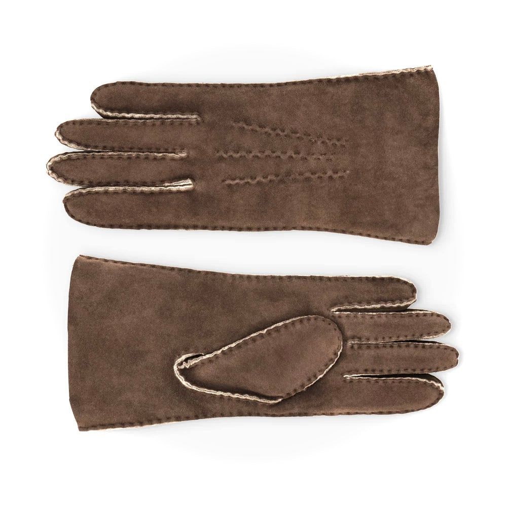 Gants en Mouton Retourné Marron Foncé