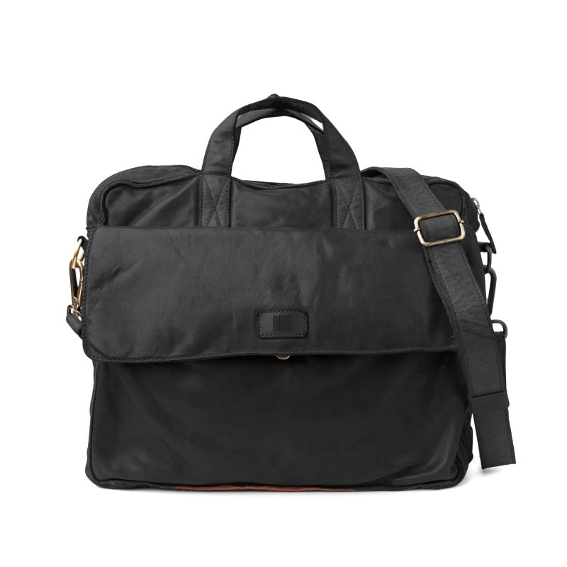 Cartable en Cuir Lavé Noir
