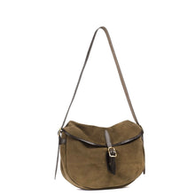 Load image into Gallery viewer, Sac Musette Demi Lune MARGOT en Daim Musk
