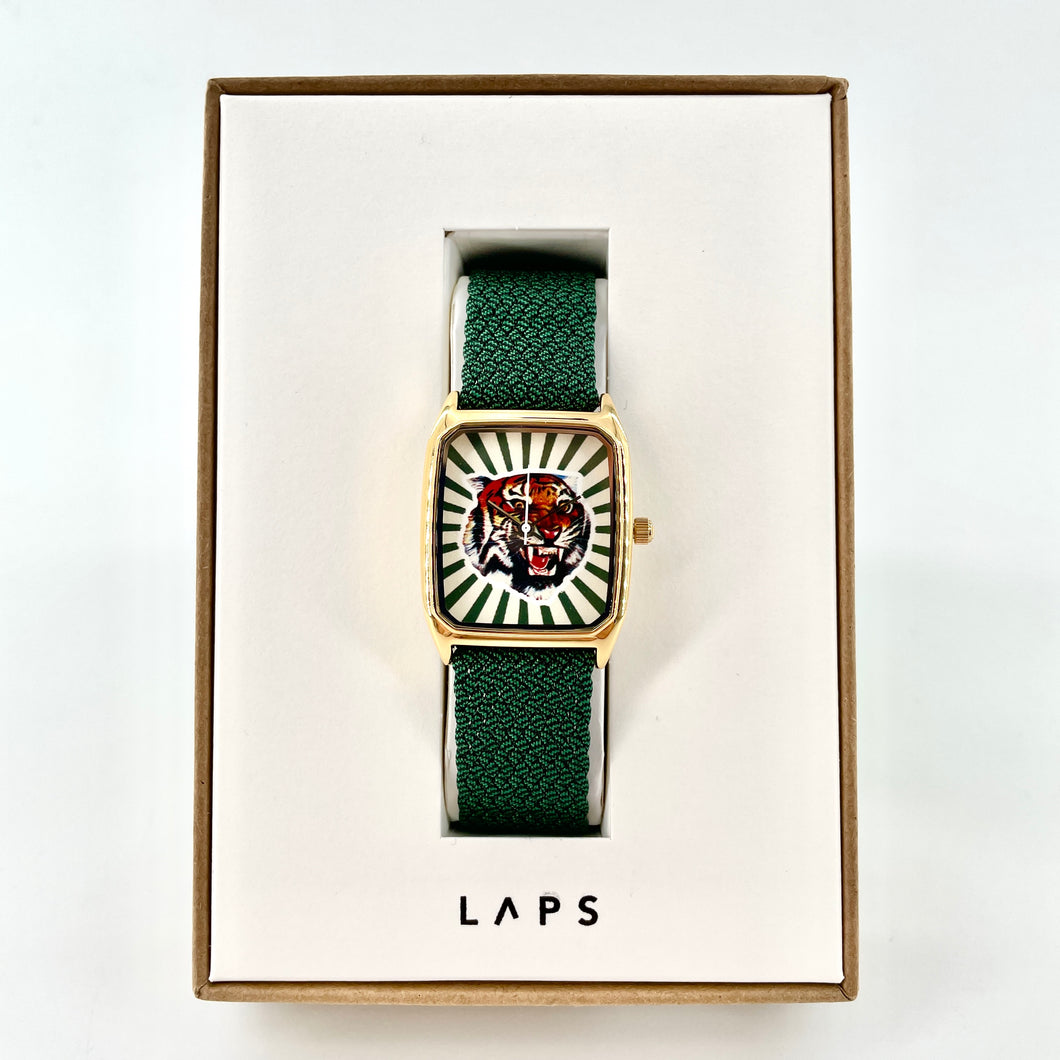 Montre BENGALLE Vert Bracelet Perlon Vert