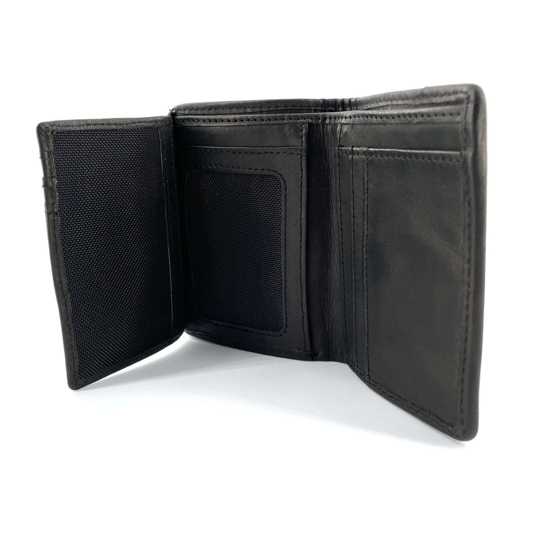 Porte-Cartes en Cuir Texturé Noir