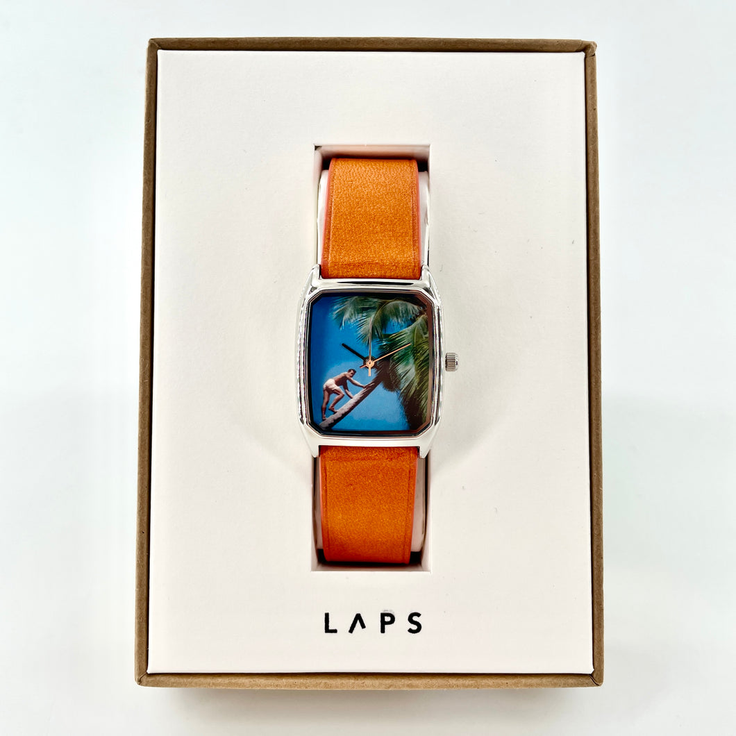 Montre COCONUT Bracelet Cuir Orange