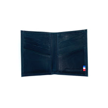 Charger l&#39;image dans la galerie, Porte-Cartes en Cuir Bleu &quot;canard&quot; Foncé &quot;Made in France&quot;
