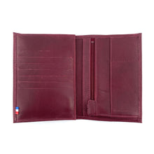 Load image into Gallery viewer, Portefeuille GM Vertical Bordeaux &quot;Made in France&quot;
