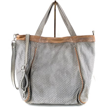 Load image into Gallery viewer, Sac IN CITTA en Cuir Perforé Blanc Gris
