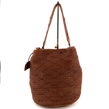 Load image into Gallery viewer, Grand Sac Seau en Cuir Tressé Camel
